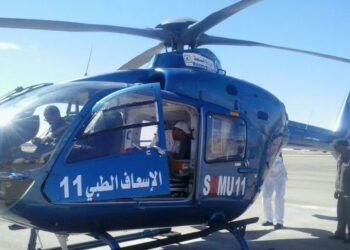 المروحية الطبية لوزارة الصحة تتدخل لإنقاذ شاب يعاني من مضاعفات خطيرة نتيجة نزيف داخلي على مستوى القلب والرئة
