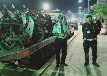 تحرير مخالفات وحجز دراجات نارية في حملة أمنية بإمنتانوت