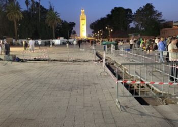 خدمة معاودة.. استئناف الاشغال بجامع الفنا بعد فضيحة الامطار الاخيرة