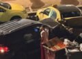 اصطدام عنيف يكبد ثلاث سيارات خسائر فادحة شارع علال الفاسي بمراكش